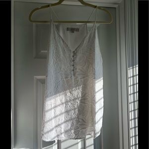 LOFT white embroidered tank